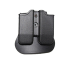 Чорна тактична полімерна кобура + паучер Gen1-4 Glock 17 IMI Glock Black (Paddle) - зображення 2