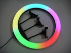 Кольцевая LED лампа RGB 36см 3 крепления USB MJ36