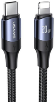 Кабель Usams U71 USB Typ-C с Lightning 1.2м 20 W PD Fast Charge Чорний (6958444973302) - зображення 1