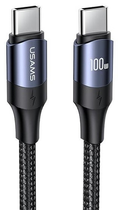 Кабель Usams U71 USB Typ-C с USB Typ-C 3м 100 W PD Fast Charge Чорний (6958444973357) - зображення 1
