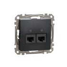 Два разъема RJ45 кат.5E UTP черный [SDD114452] ABS-UV Sedna Design&Element Шнейдер Электрик