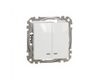 Двухклавишный выключатель с LED подсветкой белый [SDD111105L] ABS-UV Sedna Design&Element Шнейдер Электрик