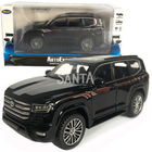 Игрушечная машинка металлическая Toyota Land Cruiser 300, тойота ленд крузер, черный, звук, свет, инерция, откр двери, багажник, капот, 1:32, 15*7*6см (ТК-18010)