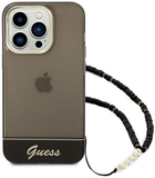 Etui plecki Guess Translucent Pearl Strap do Apple iPhone 14 Pro Max Black (3666339064198) - obraz 3