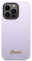 Etui plecki Guess Silicone Vintage Gold Logo do Apple iPhone 14 Pro Max Purple (3666339064990) - obraz 2