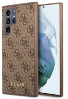 Etui plecki Guess 4G Metal Gold Logo do Samsung Galaxy S23 Ultra Brown (3666339117009) - obraz 1