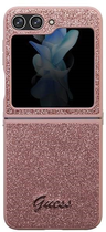 Панель Guess Glitter Script для Samsung Galaxy Z Flip 5 Рожевий (3666339173999) - зображення 1