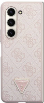 Etui plecki Guess Leather 4G Triangle Strass do Samsung Galaxy Z Fold 5 Pink (3666339173944) - obraz 1