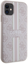 Панель Guess 4G Printed Stripes MagSafe для Apple iPhone 11 Рожевий (3666339119812) - зображення 3