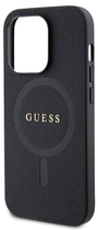 Etui plecki Guess Saffiano MagSafe do Apple iPhone 13/13 Pro Black (3666339155704) - obraz 3