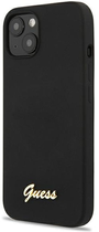 Etui plecki Guess Silicone Script Gold Logo Magsafe do Apple iPhone 13 Black (3666339037093) - obraz 1