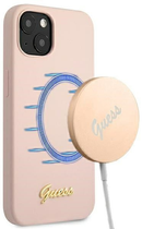 Панель Guess Silicone Script Gold Logo Magsafe для Apple iPhone 13 Світло-Рожевий (3666339037130) - зображення 3