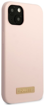 Etui plecki Guess Silicone Logo Plate MagSafe do Apple iPhone 13 Pink (3666339056865) - obraz 3