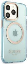 Etui plecki Guess Gold Outline Translucent MagSafe do Apple iPhone 13 Pro Max Blue (3666339057008) - obraz 3