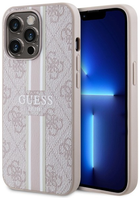 Панель Guess 4G Printed Stripes MagSafe для Apple iPhone 13 Pro Max Рожевий (3666339119867) - зображення 1