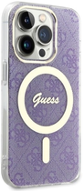 Etui plecki Guess 4G MagSafe do Apple iPhone 14 Pro Purple (3666339118242) - obraz 3