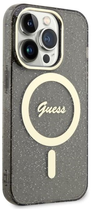Etui plecki Guess Glitter Gold MagSafe do Apple iPhone 14 Pro Black (3666339125585) - obraz 3