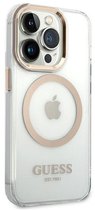 Панель Guess Metal Outline Magsafe для Apple iPhone 14 Pro Золотий (3666339069728) - зображення 3