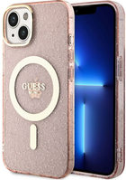 Панель Guess Glitter Gold MagSafe для Apple iPhone 14 Рожевий (3666339125868) - зображення 1