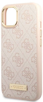 Панель Guess 4G Logo Plate MagSafe для Apple iPhone 14 Рожевий (3666339069940) - зображення 3