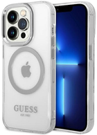 Etui plecki Guess Metal Outline Magsafe do Apple iPhone 14 Pro Max Silver (3666339069858) - obraz 1