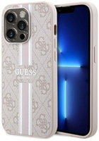 Панель Guess 4G Printed Stripes MagSafe для Apple iPhone 14 Pro Max Рожевий (3666339119904)