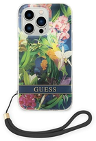 Etui plecki Guess Flower Strap do Apple iPhone 14 Pro Blue (3666339093976) - obraz 2
