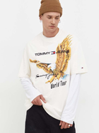 Koszulka męska bawełniana Tommy Jeans DM0DM17737L Jasnobeżowa (8720644985274) - obraz 1
