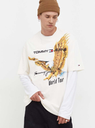 Koszulka męska bawełniana Tommy Jeans DM0DM17737 2XL Jasnobeżowa (8720644986103) - obraz 1