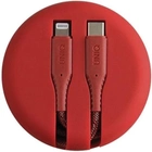 Kabel Uniq MFI Halo USB Type-C - Lightning 18W 1.2 m nylonowy zwijany Czerwony (8886463666029) - obraz 2