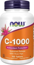 Вітамін С 1000 мг з шипшиною Now Foods, C-1000, Rose Hips Powder, 100 таблеток