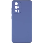 Силиконовый чехол Candy Full Camera для Xiaomi Poco F5 Pro Голубой / Mist blue Без бренда