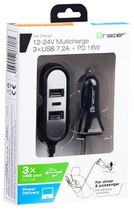 Зарядний пристрій для автомобіля Tracer 12-24 В Multicharge 3 x USB 7.2A + PD 18 Вт Black (TRAADA46351) - зображення 4
