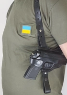 Кобура оперативная, нагрудная для Пистолета глок Glock 17 19, кожаная, формировання - изображение 5