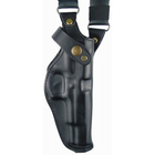 Кобура Медан для Walther P38 оперативная кожаная формованная двухслойная с кожаным креплением и подсумком под магазин вертикальная (1008 Walther P38) - изображение 2