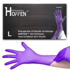 Рукавички нітрилові Hoffen, щільність 3.2 г. - Violet (100 шт) L (8-9) - зображення 1