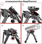 Сошки для гвинтівок Buvele Carbon Bipod для АК (070870) - зображення 7