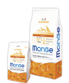 Сухой корм Monge Dog All breeds Adult Duck&Rice для взрослых собак всех пород со вкусом утки и риса