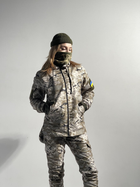Зимовий костюм 'Terra Hot' світлий жіночий піксель + бафф хакі та рукавички S - зображення 7