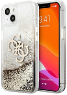 Etui plecki Guess 4G Big Liquid Glitter do Apple iPhone 13 mini Gold (3666339024635) - obraz 1