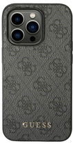 Etui plecki Guess 4G Metal Gold Logo do Apple iPhone 14 Pro Grey (3666339094058) - obraz 1