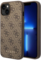 Панель Guess Metal Gold Logo для Apple iPhone 14 Plus Brown (3666339094089)