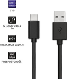 Кабель Qoltec USB Typ-C - USB Typ A 1.8 m чорний (5901878504841) - зображення 2
