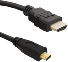 Кабель Qoltec HDMI A - Micro HDMI D 2 m чорний (5901878504001) - зображення 1