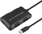 Hub Qoltec 4x USB Typ A + kabel USB Typ-C - micro USB 0.2 m czarny (5901878505022) - obraz 1