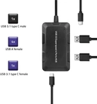 Hub Qoltec 4x USB Typ A + kabel USB Typ-C - micro USB 0.2 m czarny (5901878505022) - obraz 2