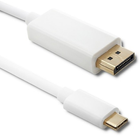 Кабель Qoltec USB Typ-C - DisplayPort Alternate mode 5K 1 m білий (5901878504124) - зображення 1