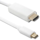 Кабель Qoltec USB Typ-C - HDMI A 4K Alternate mode 1 m білий (5901878504148) - зображення 1