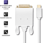 Kabel Qoltec USB Typ-C - DVI 4K Alternate mode 2 m biały (5901878504179) - obraz 3