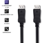 Кабель Qoltec DisplayPort v1.4 - DisplayPort v1.4 8K 1.5 m чорний (5901878505862) - зображення 2